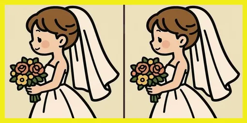 Найдите 3 отличия между невестами Найдите 3 отличия между невестами