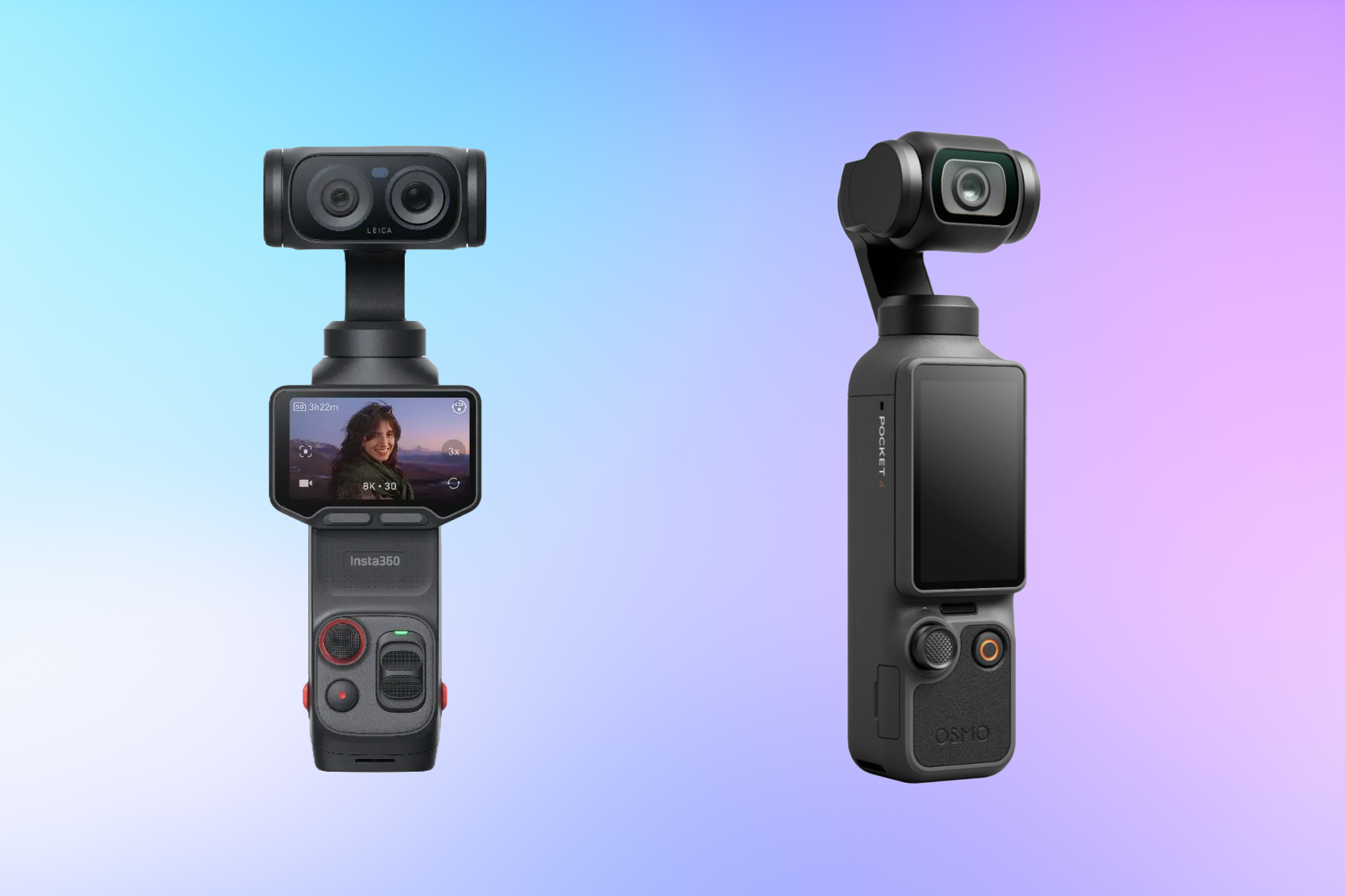 Сравнение карманных камер Insta360 Luna Ultra и DJI Osmo Pocket 4