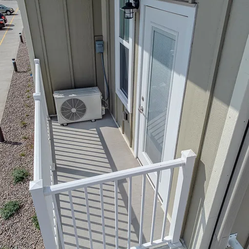 heat pump on a balcony