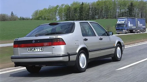 Saab-9000 silver rear view