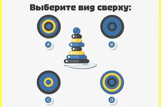 Быстрый тест на пространственное мышление: сможете понять, как выглядит эта фигура сверху?