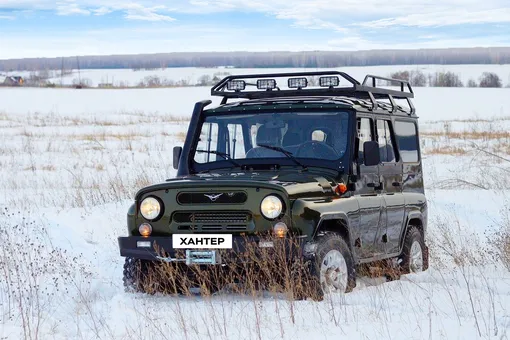 уаз хантер в сугробе