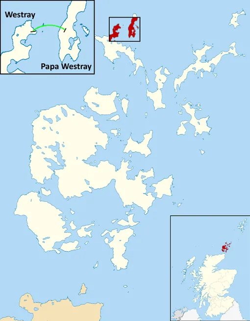 Маршрут Loganair Westray — Папа-Уэстрей Маршрут Loganair Westray — Папа-Уэстрей