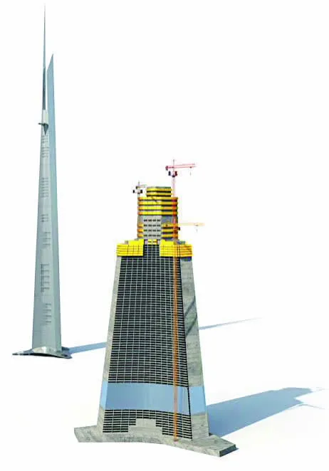 Jeddah Tower в Саудовской Аравии. Первый небоскреб, который преодолеет планку в 1 км: его высота будет 1008 метров.