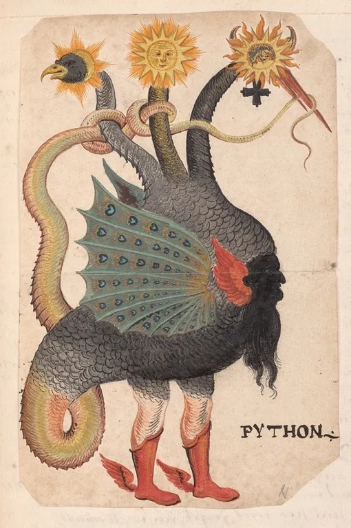 Изображение трехглавого дракона Mercurius, символизирующего ртуть, около 1760 г. Изображение трехглавого дракона Mercurius, символизирующего ртуть, около 1760 г.