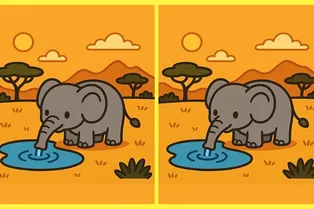 Слон на водопое: сможете отыскать три отличия между картинками? Слон на водопое: сможете отыскать три отличия между картинками?