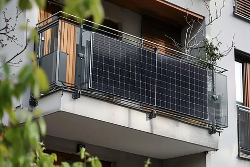solar panels on a balcony