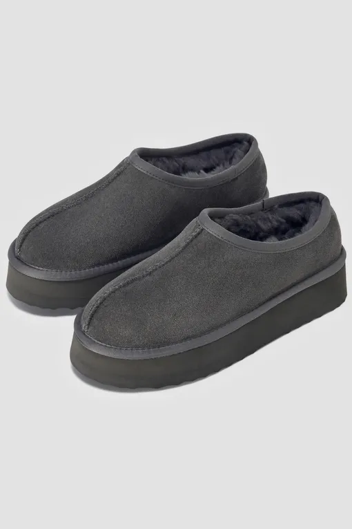 Замшевые полуботинки с овчиной