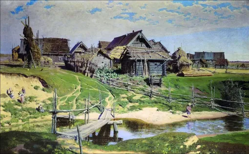 Поленов В. Д. Русская деревня. 1889. Холст, масло. Почему в деревнях не росли деревья и трава
