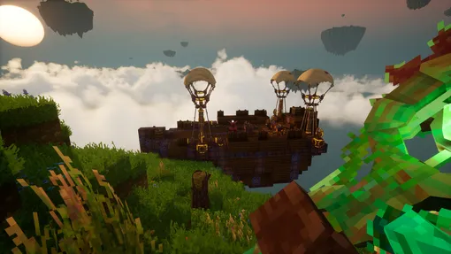 Скриншот из игры Everwind с летающим кораблем у острова Скриншот из игры Everwind с летающим кораблем у острова
