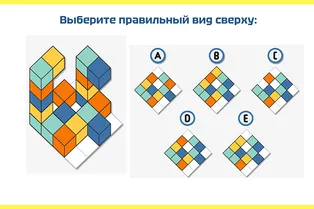 3D-головоломка для тренировки мозга: как эта фигура выглядит сверху?