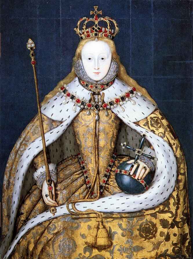 Elizabeth I pudralı cilt ile