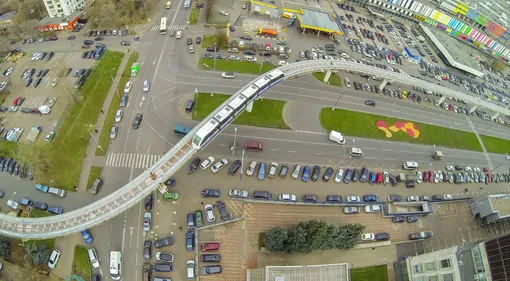 Московский монорельс, вид сверху Московский монорельс, вид сверху
