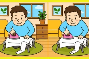 Парень гладит рубашку: сможете найти все отличия за 14 секунд?