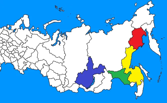 Каким цветом выделен Хабаровский край?