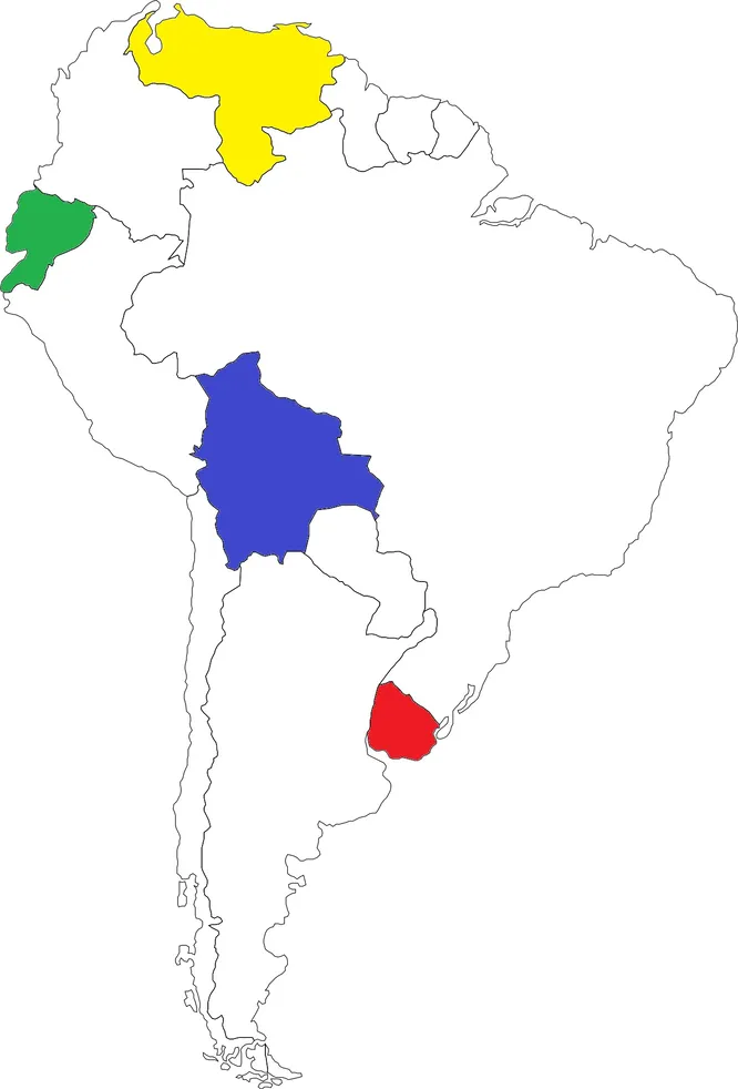 Каким цветом выделена Боливия?
