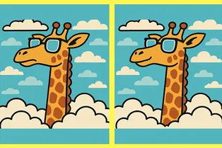 Жираф в очках: найдите три отличия между рисунками за 14 секунд