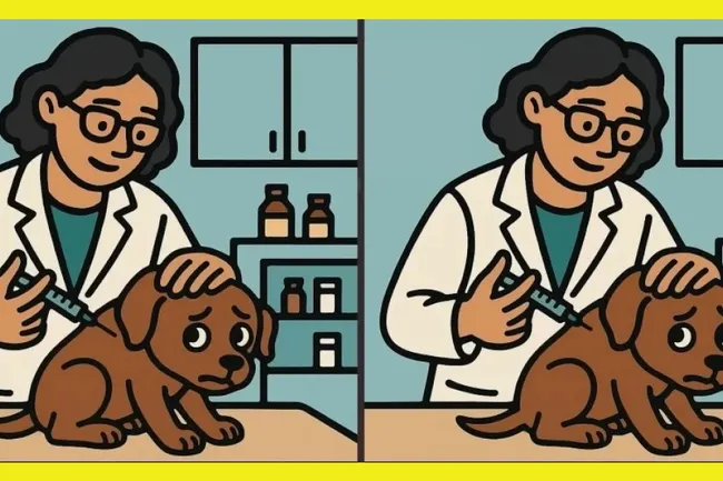 Между двумя картинками с ветеринаром есть 3 отличия. Попробуйте их найти!