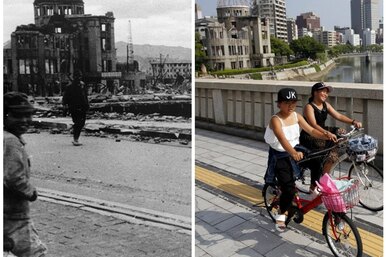 Фотографии Хиросимы с разницей в 70 лет: от ужасов войны к процветанию
