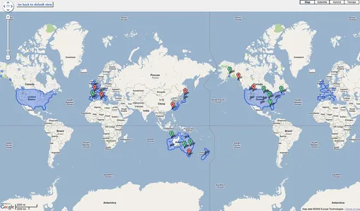 Google Maps использует проекцию Меркатора Google Maps использует проекцию Меркатора белая карта