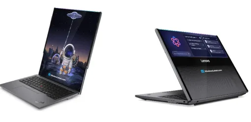 Концептуальный ноутбук со сворачивающимся экраном