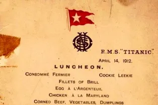 Меню первого класса с «Титаника» продали на аукционе за 100 000 долларов