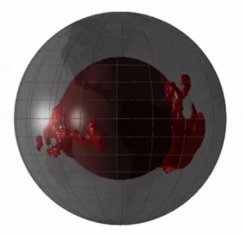 LLVP, полученные с помощью сейсмической томографии.