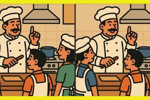 Шеф-повар обучает новичков: только самые зоркие найдут 3 отличия за 15 секунд