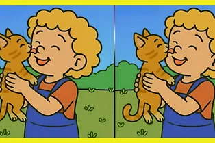 Мальчик и кот: найдите 3 отличия между рисунками Мальчик и кот: найдите 3 отличия между рисунками