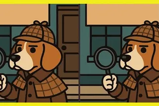 Пес-сыщик: найдите отличия между двумя рисунками Пес-сыщик: найдите отличия между двумя рисунками