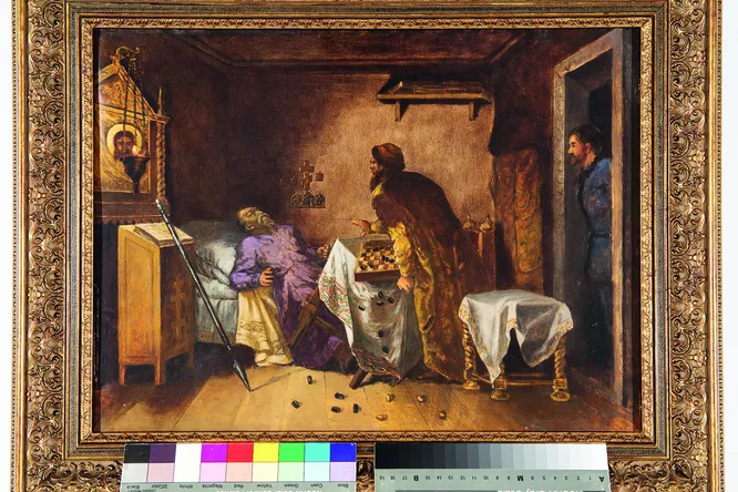 Смерть Ивана Грозного. Худ. П.Л. Цепалин. 1950-е Смерть Ивана Грозного. Худ. П.Л. Цепалин. 1950-е