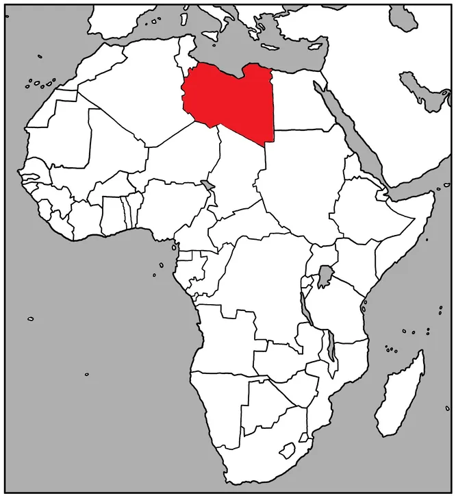 Какая страна выделена красным на контурной карте?