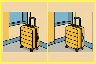 Желтый чемодан: попробуйте найти три отличия между картинками за 18 секунд Желтый чемодан: попробуйте найти три отличия между картинками за 18 секунд