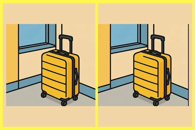 Желтый чемодан: попробуйте найти три отличия между картинками за 18 секунд