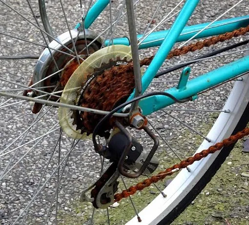 rear wheel on multi speed bicycle