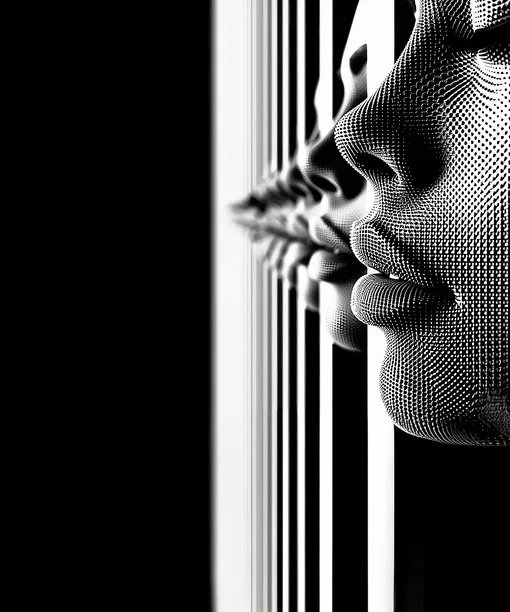 девушки, губы, чб