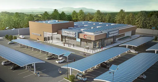Парковки с солнечными панелями Solar Carports