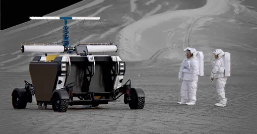 Луноход FLEX и два космонавта