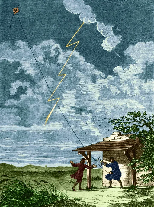 Иллюстрация опыта Бенджамина Франклина