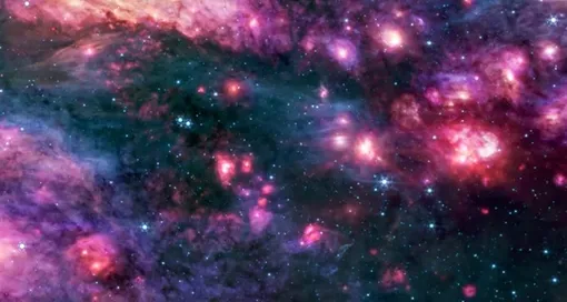 Молекулярные облака, такие как молекулярное облако Стрелец B2, показанное здесь, действуют как звездные «колыбели».