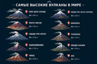 10 самых высоких вулканов мира: где находятся гиганты Земли 10 самых высоких вулканов мира: где находятся гиганты Земли