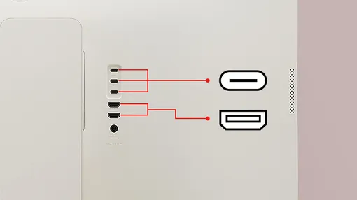 Разъемы на задней стороне корпуса LG MyView Smart Monitor