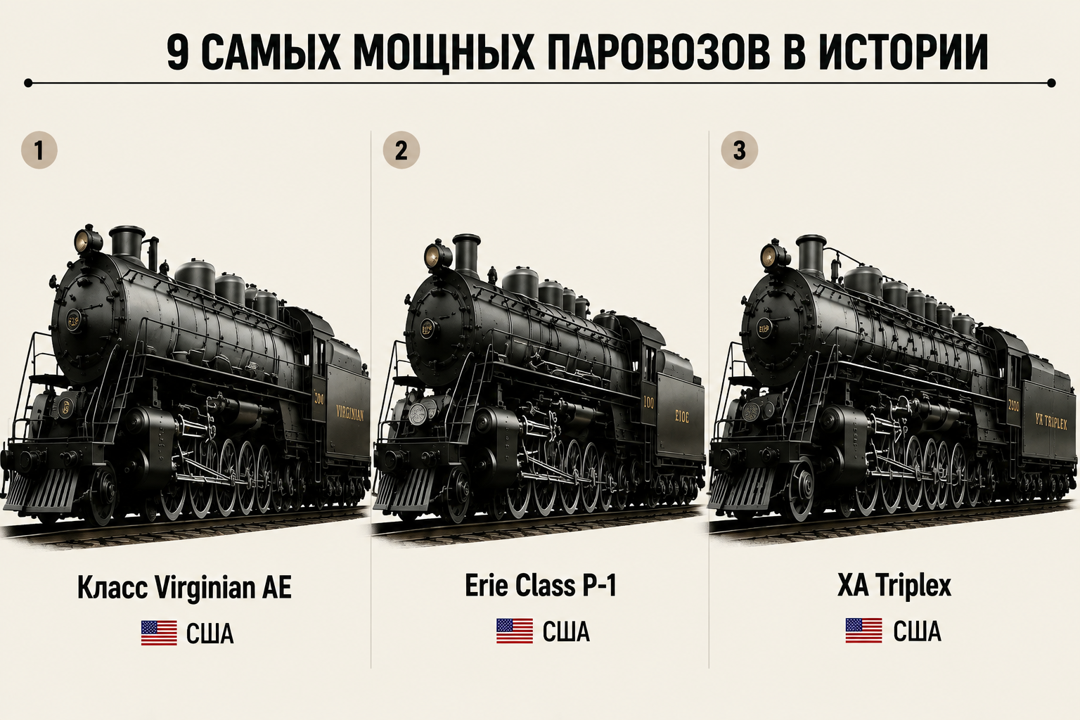 8 самых мощных паровозов в истории и девятый родом из СССР