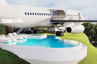 Из боинга 737 сделали люкс-виллу. Стоимость аренды не бюджетная! Из боинга 737 сделали люкс-виллу. Стоимость аренды не бюджетная!