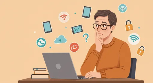 студент за компьютером многозадачность