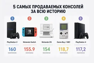 Топ-5 самых продаваемых консолей в истории Топ-5 самых продаваемых консолей в истории