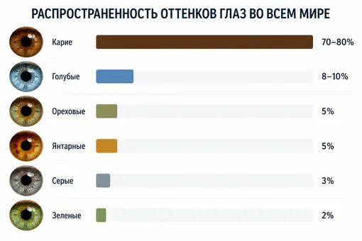 Какой цвет глаз самый редкий на планете: инфографика Какой цвет глаз самый редкий на планете: инфографика
