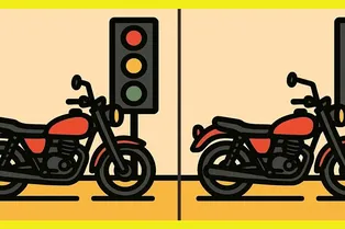 Между двумя мотоциклами есть 3 отличия. Сможете их найти за ограниченное время?
