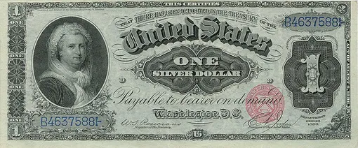 Доллар США с изображением Марты Вашингтон, 1886 г. Доллар США с изображением Марты Вашингтон