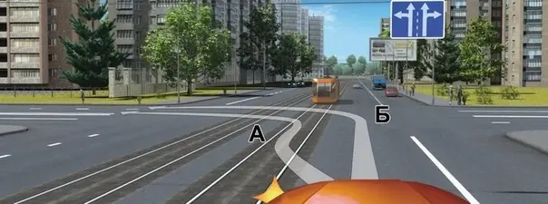 По какой траектории правильно повернуть налево?